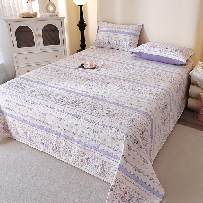 91家纺网 家纺一手货源 找家纺 北部居 2026新款柔软泡芙纱高克重印花床单单品床单单件 童话花町