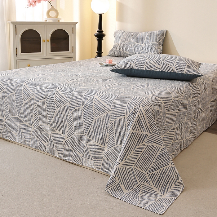 北部居 2026新款柔软泡芙纱高克重印花床单单品床单单件 条纹时代