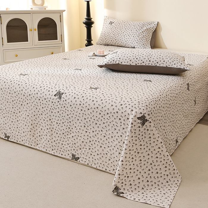 北部居 2026新款柔软泡芙纱高克重印花床单单品床单单件 玉笛花语