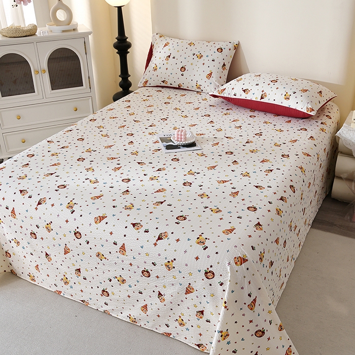 91家纺网 家纺一手货源 找家纺 北部居 2026新款柔软泡芙纱高克重印花床单单品床单单件 童梦乐园