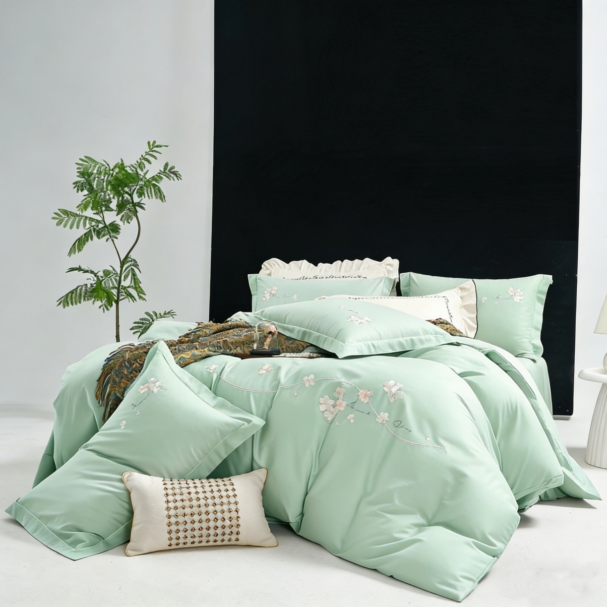 91家纺网 家纺一手货源 找家纺 （总）U品汇 2026全棉纯棉刺绣花四件套40支长绒棉100%棉礼盒包装