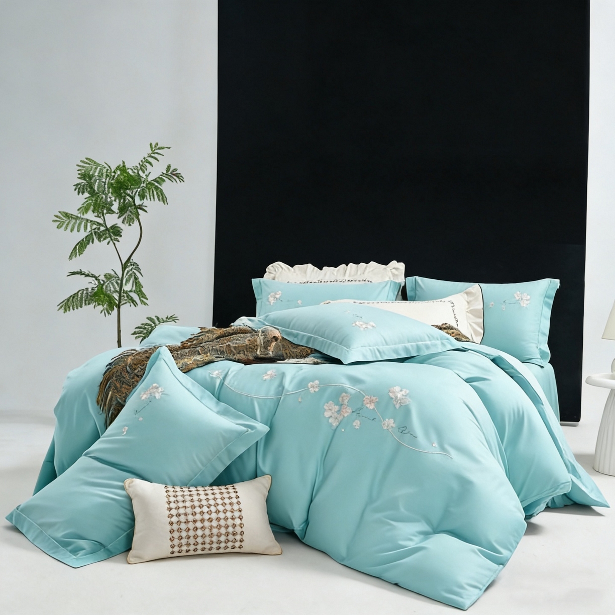 91家纺网 家纺一手货源 找家纺 （总）U品汇 2026全棉纯棉刺绣花四件套40支长绒棉100%棉礼盒包装