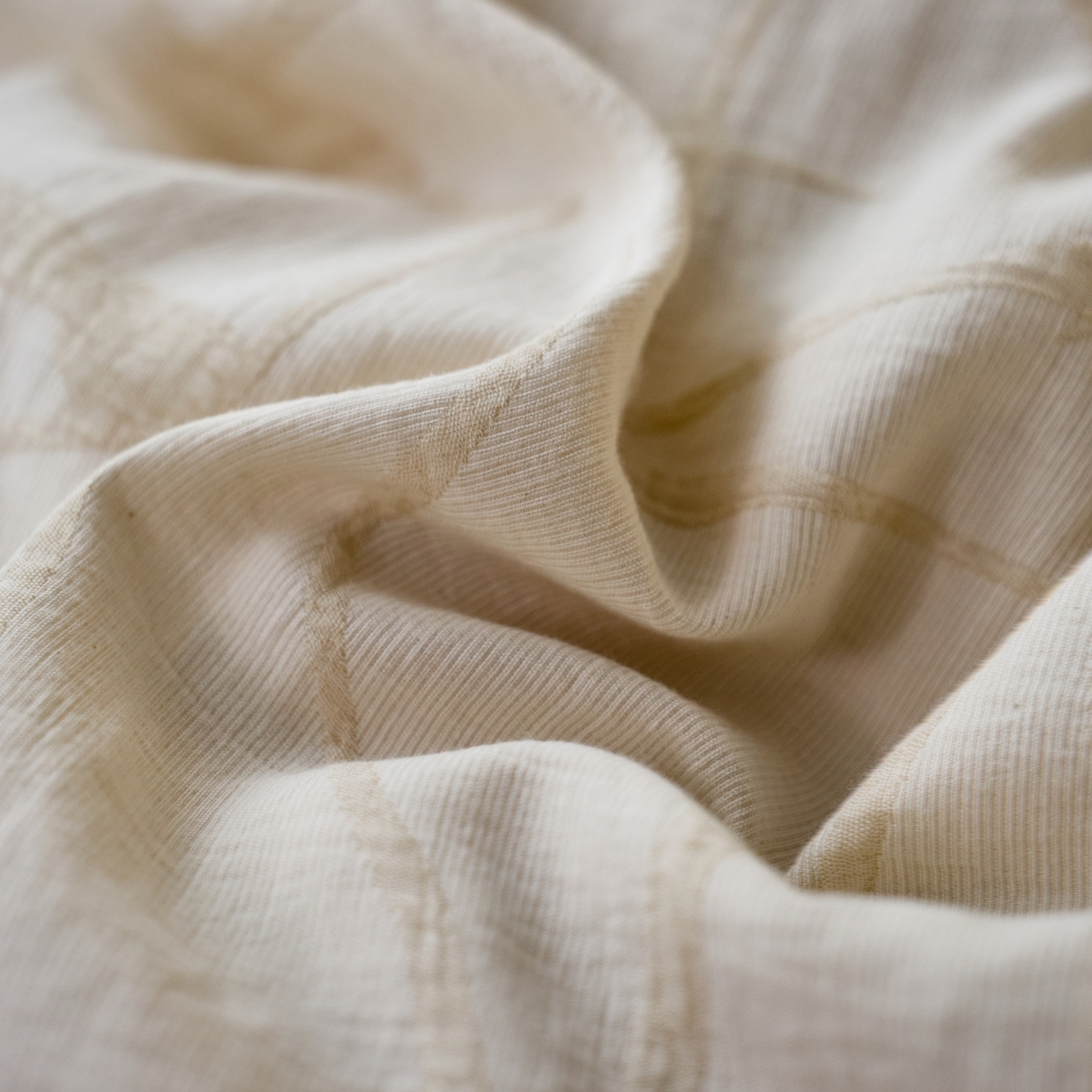 91家纺网 家纺一手货源 找家纺 安莱生活 2026年新品水洗棉全棉纯棉色织提花系列四件套 泊影-浅米