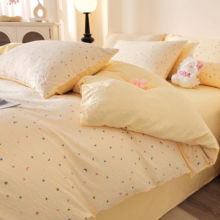 91家纺网 家纺一手货源 找家纺 （总）北部居 2026新款柔软泡芙纱高克重印花四件套