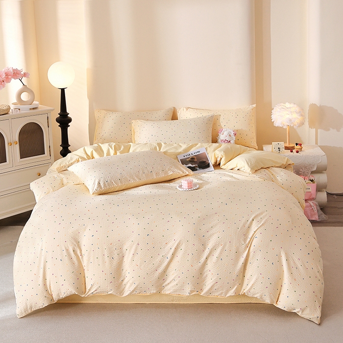 91家纺网 家纺一手货源 找家纺 （总）北部居 2026新款柔软泡芙纱高克重印花四件套