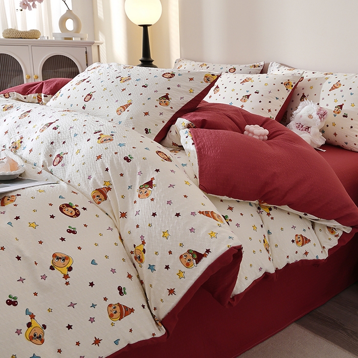 91家纺网 家纺一手货源 找家纺 （总）北部居 2026新款柔软泡芙纱高克重印花四件套