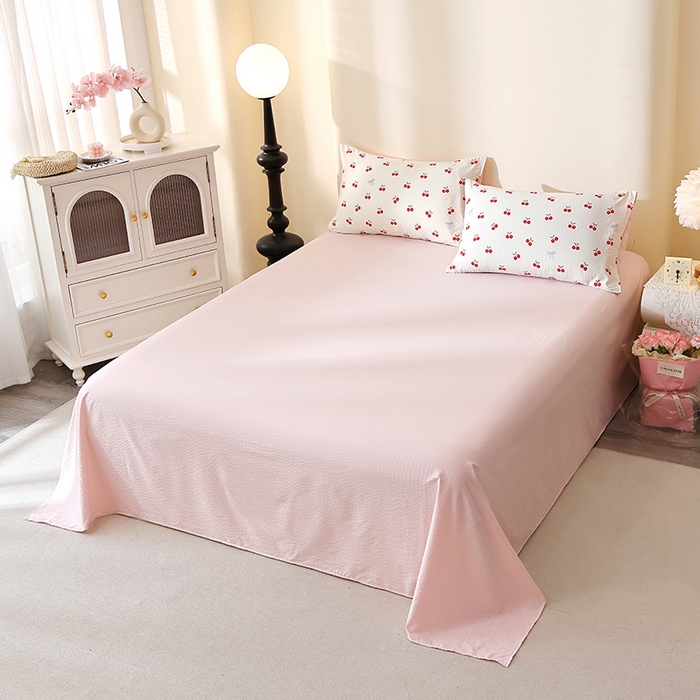 91家纺网 家纺一手货源 找家纺 北部居 2026新款柔软泡芙纱高克重印花四件套 甜甜心事