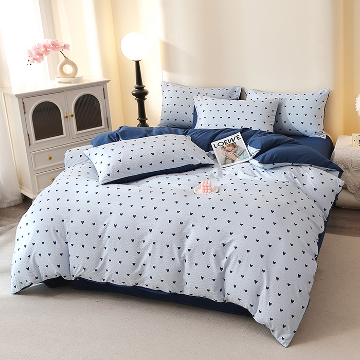 91家纺网 家纺一手货源 找家纺 北部居 2026新款柔软泡芙纱高克重印花四件套 花漾年华