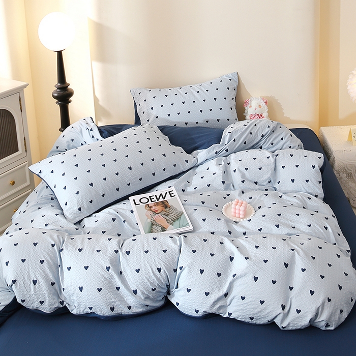 91家纺网 家纺一手货源 找家纺 北部居 2026新款柔软泡芙纱高克重印花四件套 花漾年华