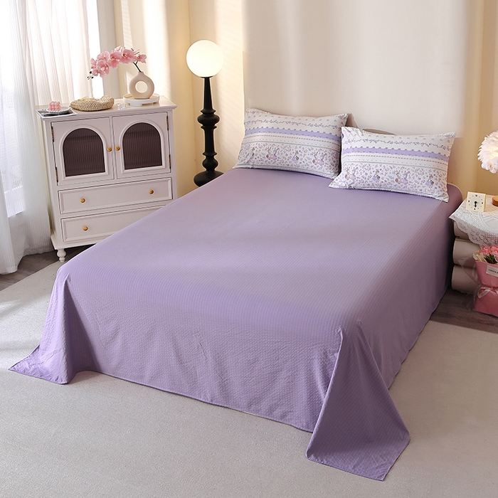 91家纺网 家纺一手货源 找家纺 北部居 2026新款柔软泡芙纱高克重印花四件套 童话花町