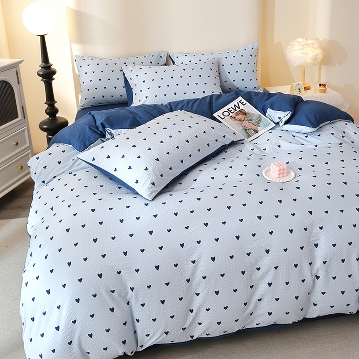 91家纺网 家纺一手货源 找家纺 北部居 2026新款柔软泡芙纱高克重印花四件套 花漾年华