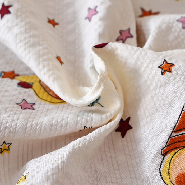 91家纺网 家纺一手货源 找家纺 北部居 2026新款柔软泡芙纱高克重印花四件套 童梦乐园