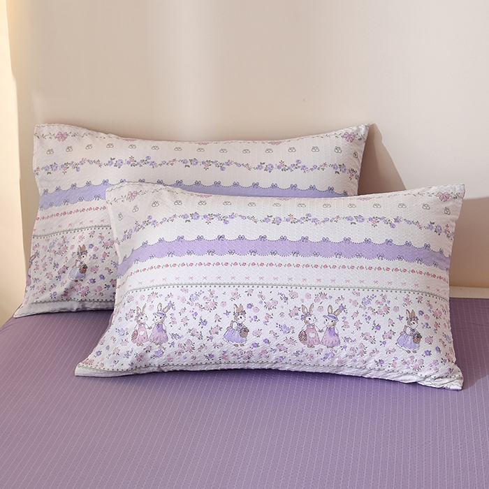 91家纺网 家纺一手货源 找家纺 北部居 2026新款柔软泡芙纱高克重印花四件套 童话花町