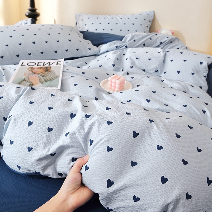 91家纺网 家纺一手货源 找家纺 北部居 2026新款柔软泡芙纱高克重印花四件套 花漾年华