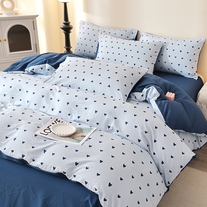 91家纺网 家纺一手货源 找家纺 北部居 2026新款柔软泡芙纱高克重印花四件套 花漾年华