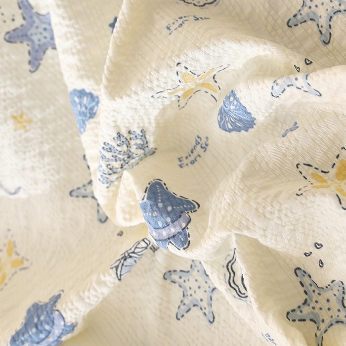 91家纺网 家纺一手货源 找家纺 北部居 2026新款柔软泡芙纱高克重印花四件套 点点阑珊