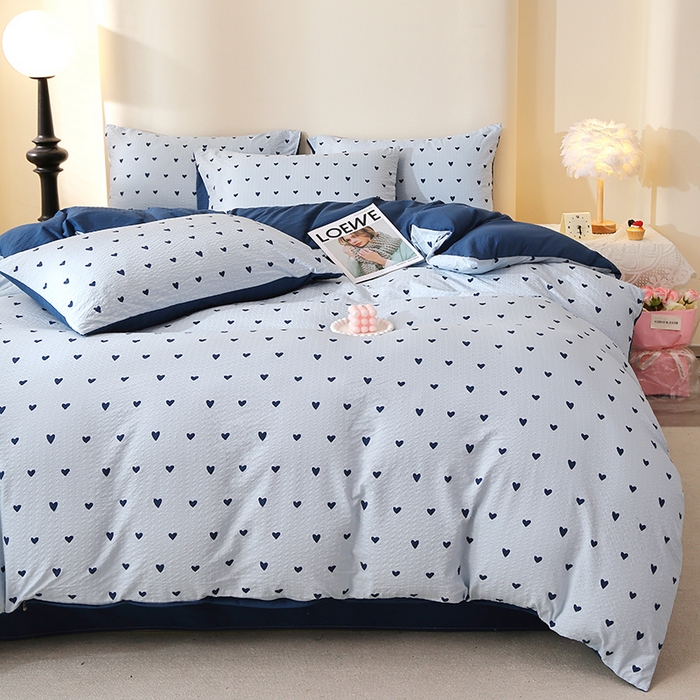 91家纺网 家纺一手货源 找家纺 北部居 2026新款柔软泡芙纱高克重印花四件套 花漾年华