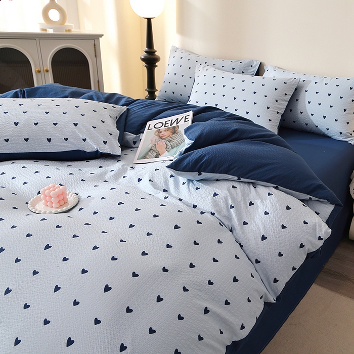 91家纺网 家纺一手货源 找家纺 北部居 2026新款柔软泡芙纱高克重印花四件套 花漾年华