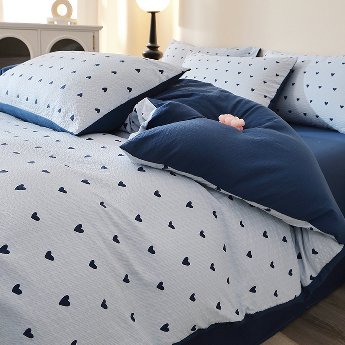 91家纺网 家纺一手货源 找家纺 北部居 2026新款柔软泡芙纱高克重印花四件套 花漾年华