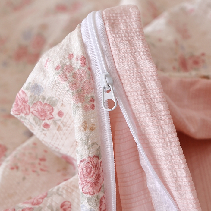 91家纺网 家纺一手货源 找家纺 北部居 2026新款柔软泡芙纱高克重印花四件套 柔色花笺