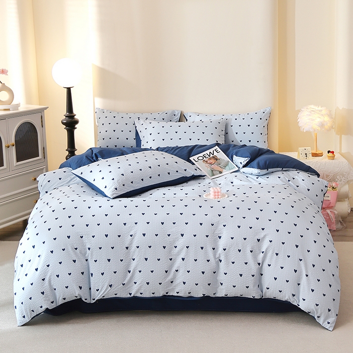 91家纺网 家纺一手货源 找家纺 北部居 2026新款柔软泡芙纱高克重印花四件套 花漾年华