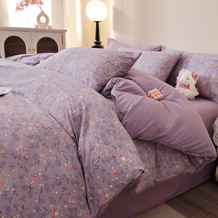 北部居 2026新款柔软泡芙纱高克重印花四件套 浮光流韵