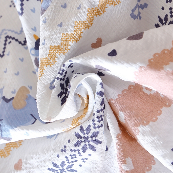 91家纺网 家纺一手货源 找家纺 北部居 2026新款柔软泡芙纱高克重印花四件套 萌趣乐园