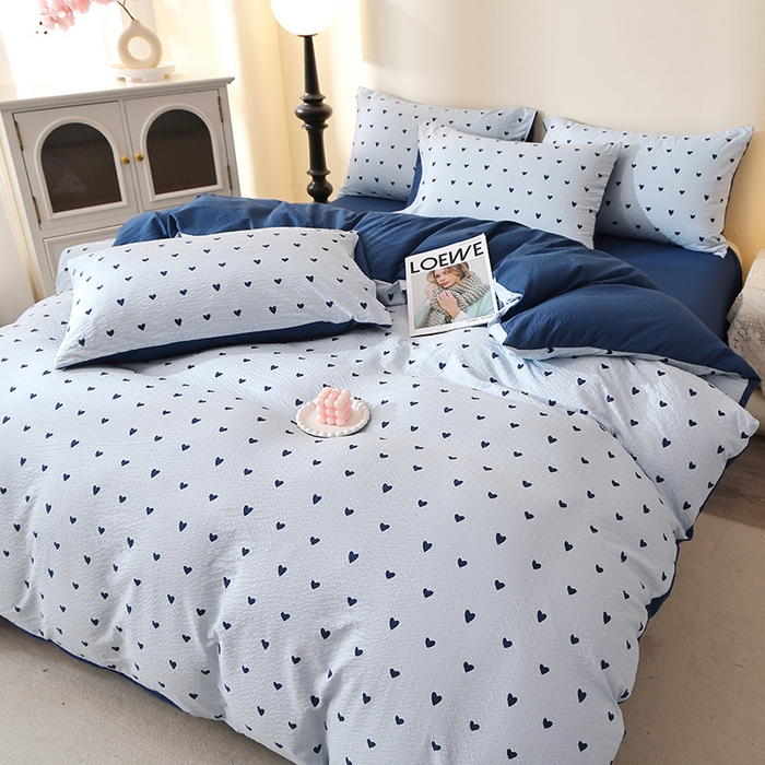 91家纺网 家纺一手货源 找家纺 北部居 2026新款柔软泡芙纱高克重印花四件套 花漾年华