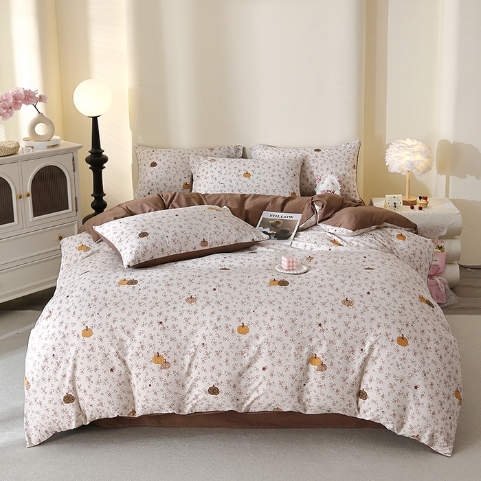 91家纺网 家纺一手货源 找家纺 北部居 2026新款柔软泡芙纱高克重印花四件套 硕果累累