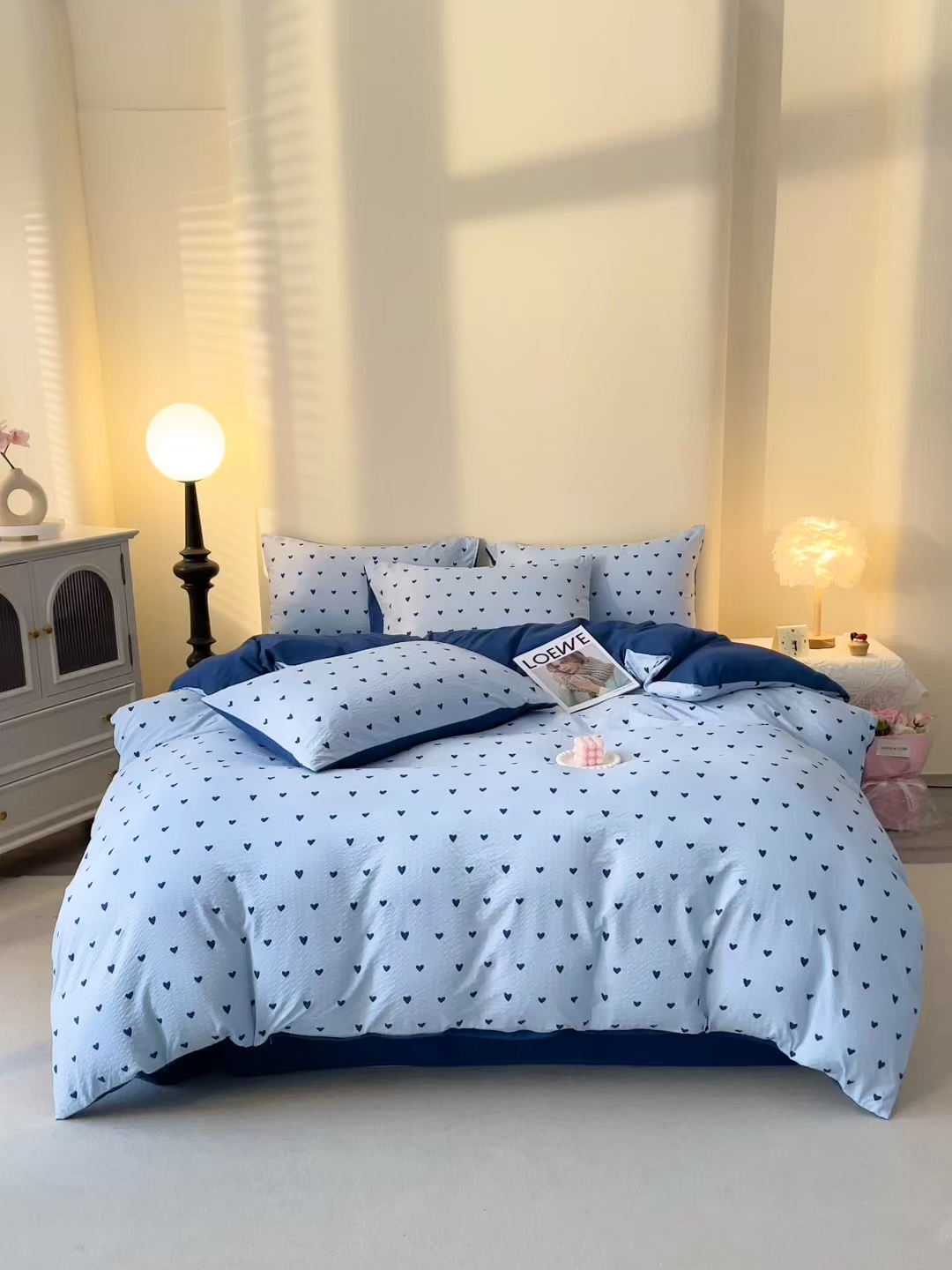 91家纺网 家纺一手货源 找家纺 北部居 2026新款柔软泡芙纱高克重印花四件套 花漾年华