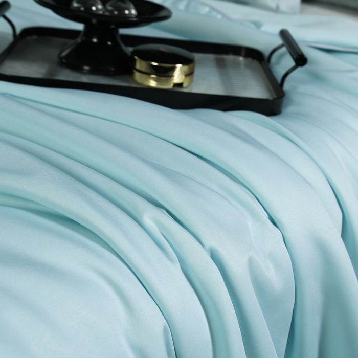 91家纺网 家纺一手货源 找家纺 枕星记忆枕 2026新款水洗真丝夏被 水洗真丝湖蓝