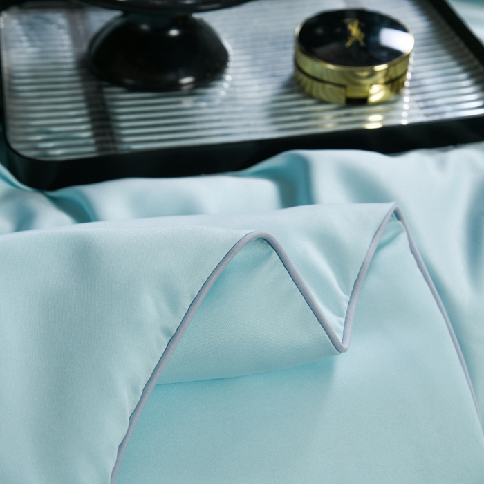 91家纺网 家纺一手货源 找家纺 枕星记忆枕 2026新款水洗真丝夏被 水洗真丝湖蓝