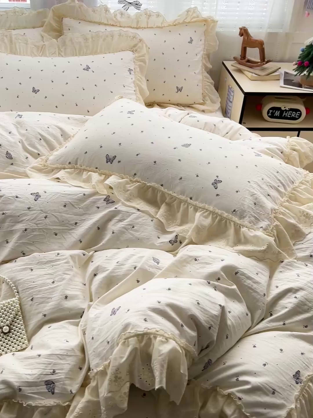 91家纺网 家纺一手货源 找家纺 （总）韩秀家纺 2026新款古法水洗棉法式蕾丝纯棉大花边仿棉四件套