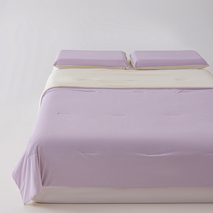 91家纺网 家纺一手货源 找家纺 迪梵家纺 2026春夏新款星级酒店同款深睡控温被Pro3.0夏被空调被冰丝夏凉被-风格二 雾凇紫粉