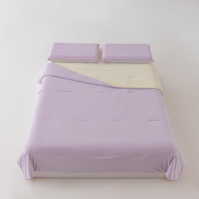 91家纺网 家纺一手货源 找家纺 迪梵家纺 2026春夏新款星级酒店同款深睡控温被Pro3.0夏被空调被冰丝夏凉被-风格二 雾凇紫粉