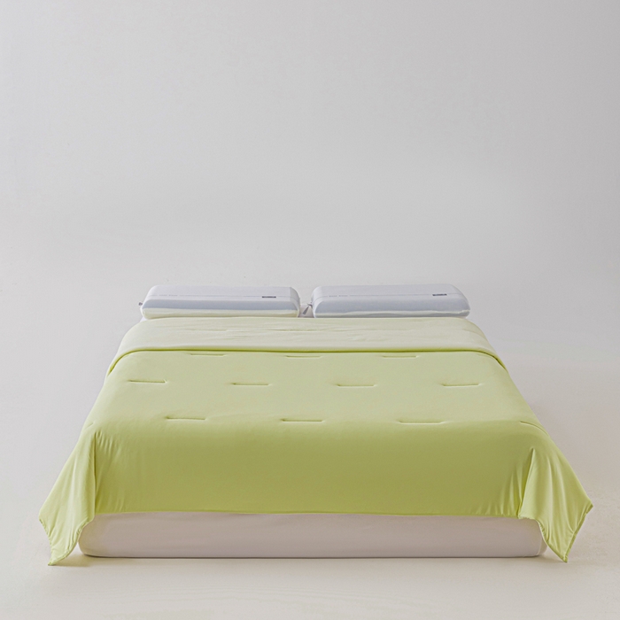 91家纺网 家纺一手货源 找家纺 迪梵家纺 2026春夏新款星级酒店同款深睡控温被Pro3.0夏被空调被冰丝夏凉被-风格二 竹青黄