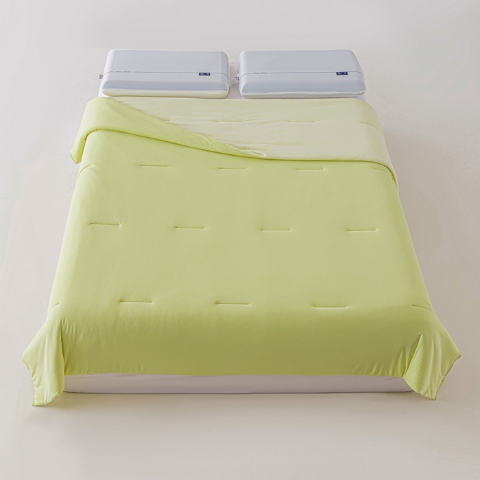 91家纺网 家纺一手货源 找家纺 迪梵家纺 2026春夏新款星级酒店同款深睡控温被Pro3.0夏被空调被冰丝夏凉被-风格二 竹青黄