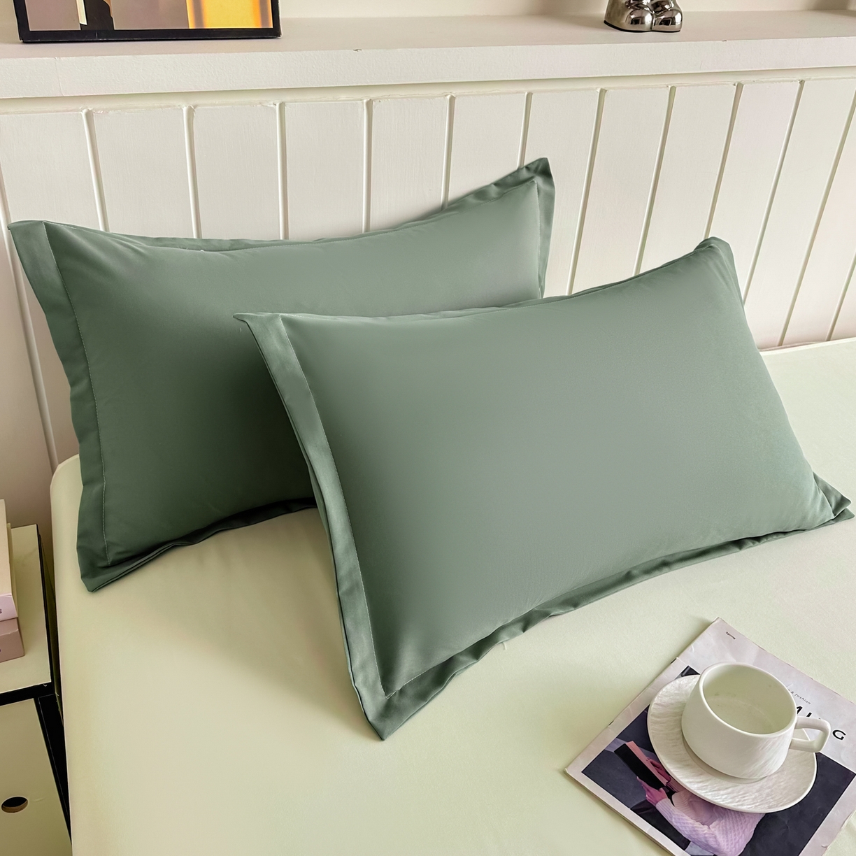 91家纺网 家纺一手货源 找家纺 佑泽家纺 2026新款亲肤水洗棉四件套 抹茶芝士