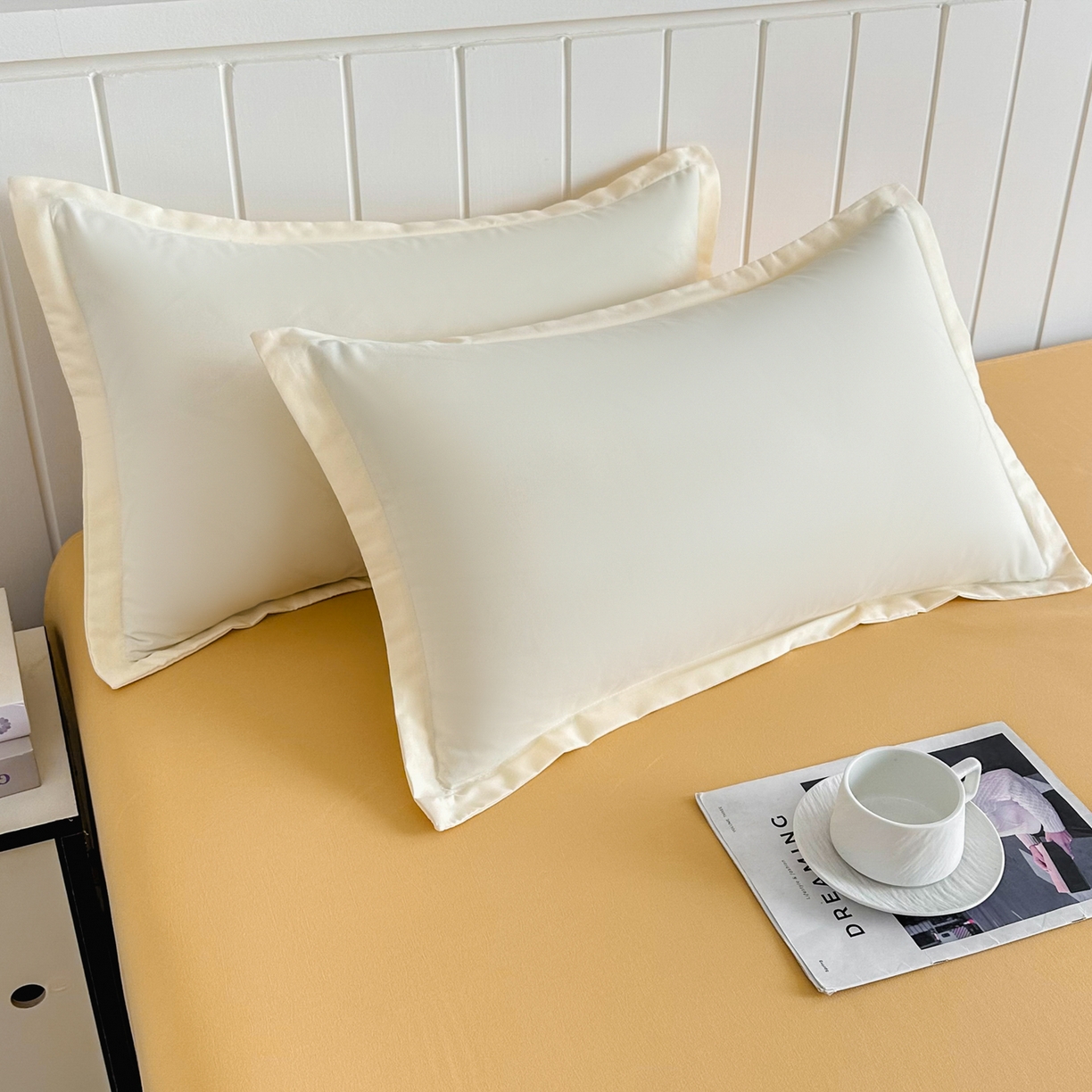 91家纺网 家纺一手货源 找家纺 佑泽家纺 2026新款亲肤水洗棉四件套 炭烤起司