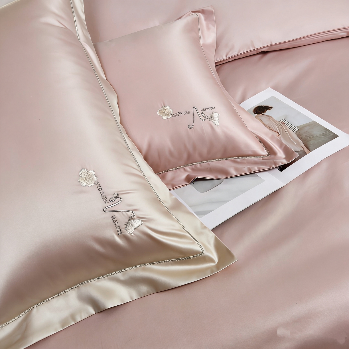 91家纺网 家纺一手货源 找家纺 U品汇 2026全棉纯棉刺绣花四件套40支长绒棉100%棉礼盒包装 华庭韵-梦境莎