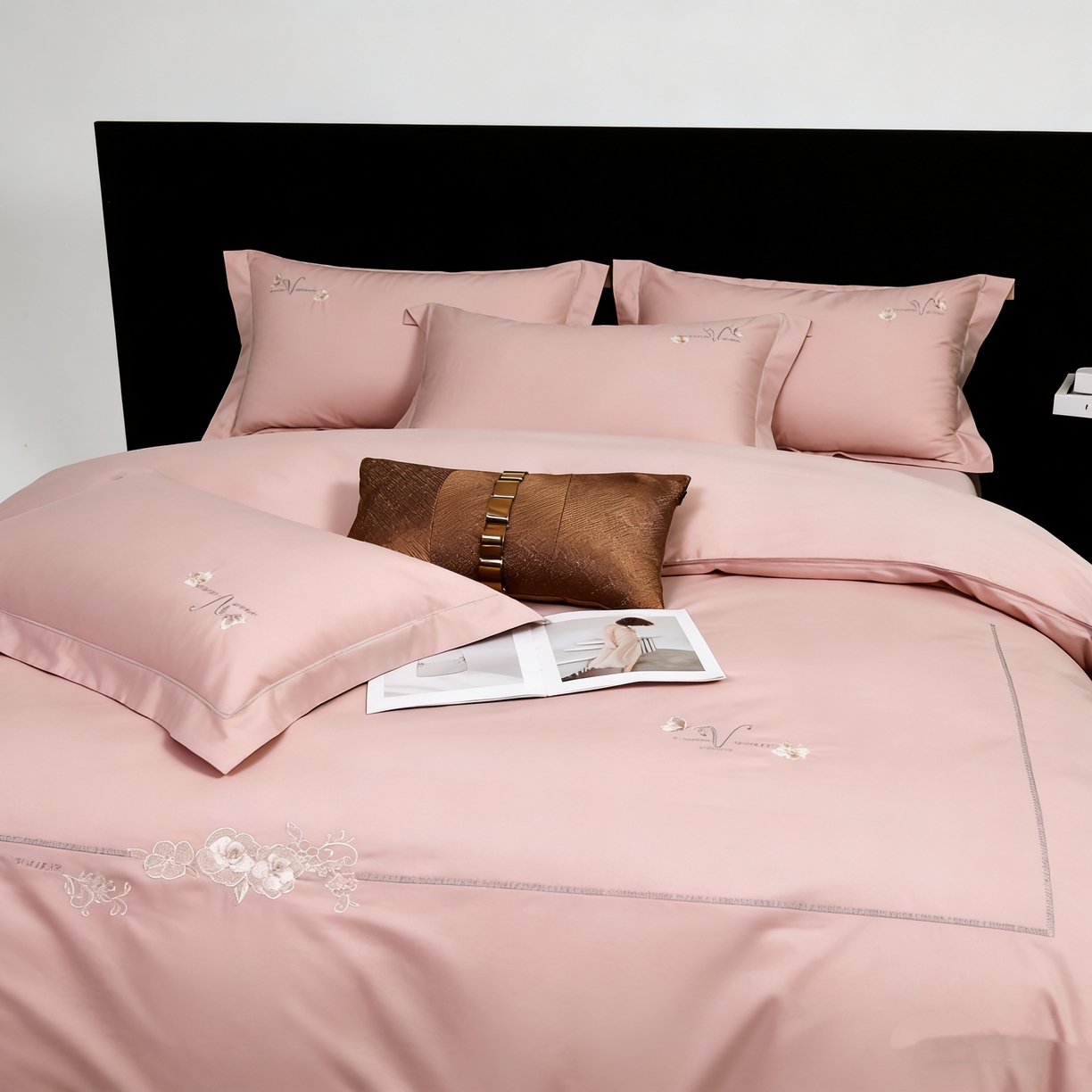 91家纺网 家纺一手货源 找家纺 U品汇 2026全棉纯棉刺绣花四件套40支长绒棉100%棉礼盒包装 华庭韵-梦境莎