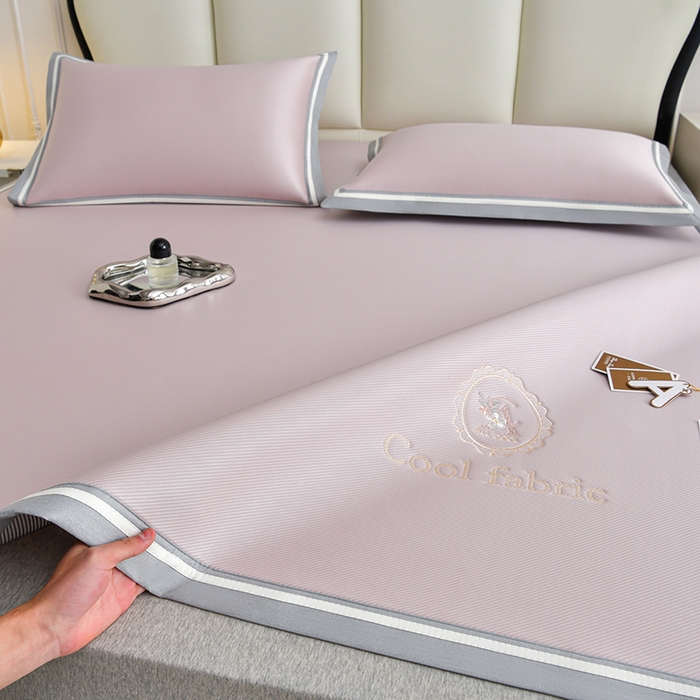 91家纺网 家纺一手货源 找家纺 （总）小牛席业 2026新款ALL cool 全凉感绣花凉感冰丝席凉席席子