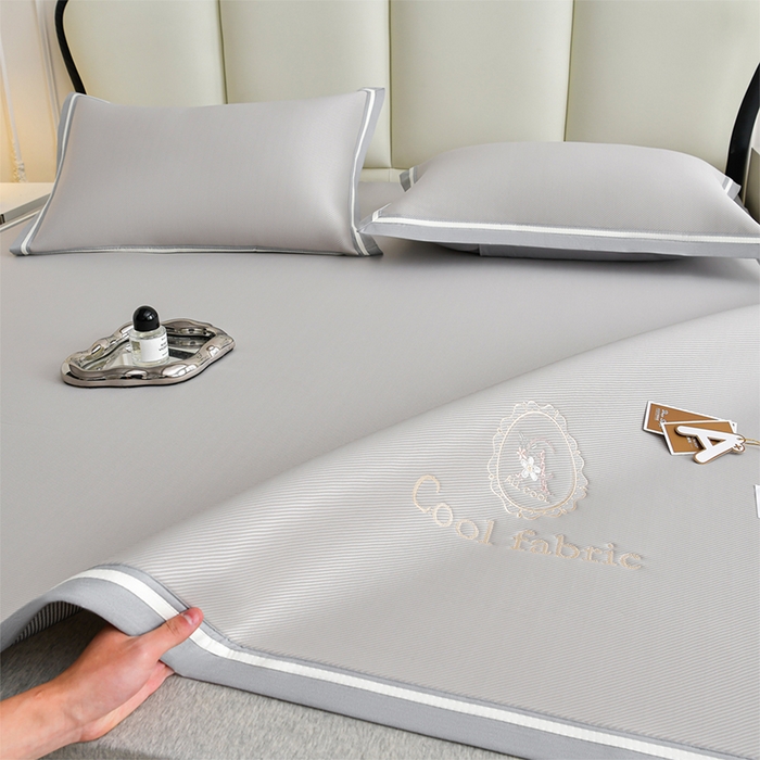 小牛席业 2026新款ALL cool 全凉感绣花凉感冰丝席凉席席子 ALL cool-香槟