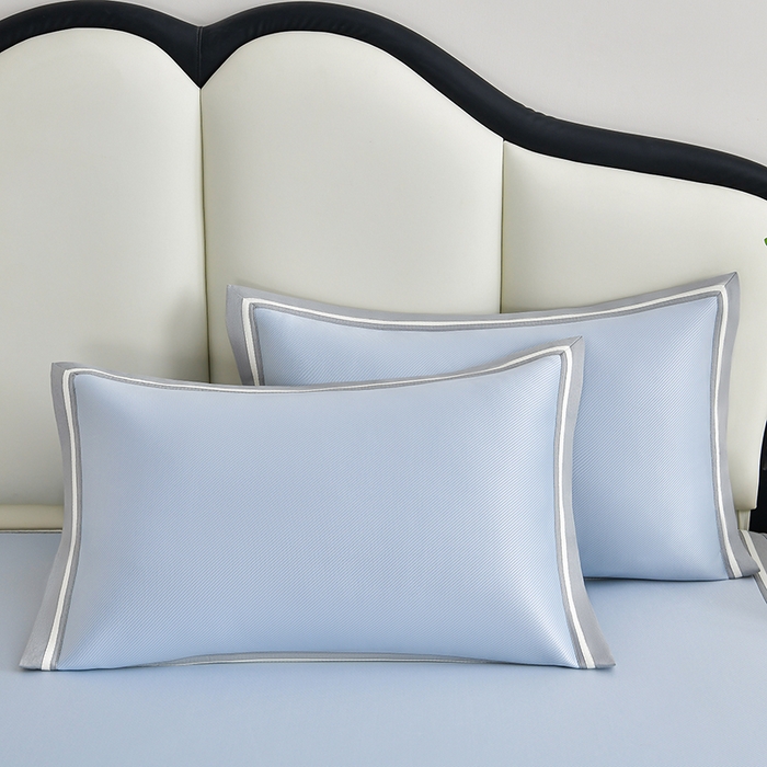 91家纺网 家纺一手货源 找家纺 小牛席业 2026新款ALL cool 全凉感绣花凉感冰丝席凉席席子床笠款 ALL cool-蓝色