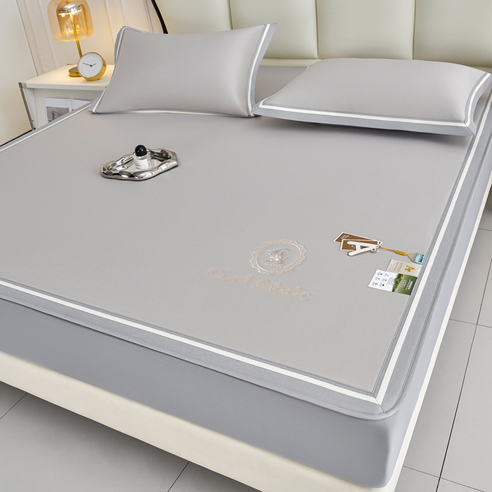 小牛席业 2026新款ALL cool 全凉感绣花凉感冰丝席凉席席子床笠款 ALL cool-香槟