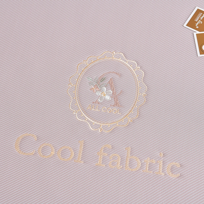 91家纺网 家纺一手货源 找家纺 小牛席业 2026新款ALL cool 全凉感绣花凉感冰丝席凉席席子床笠款 ALL cool-粉色