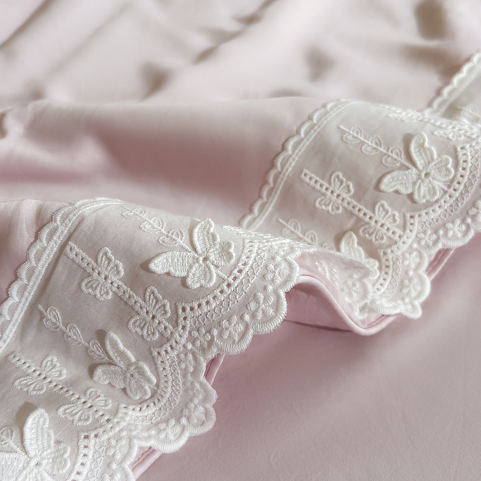 91家纺网 家纺一手货源 找家纺 桂雅居家纺 2026新款百支天丝（酵素水洗工艺）-维纳斯法式女神被（单夏被充值会员-15，夏被四件套充值会员-20，送精美包装） 温柔粉