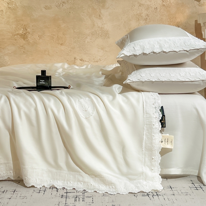 91家纺网 家纺一手货源 找家纺 桂雅居家纺 2026新款百支天丝（酵素水洗工艺）-维纳斯法式女神被（单夏被充值会员-15，夏被四件套充值会员-20，送精美包装） 悦白