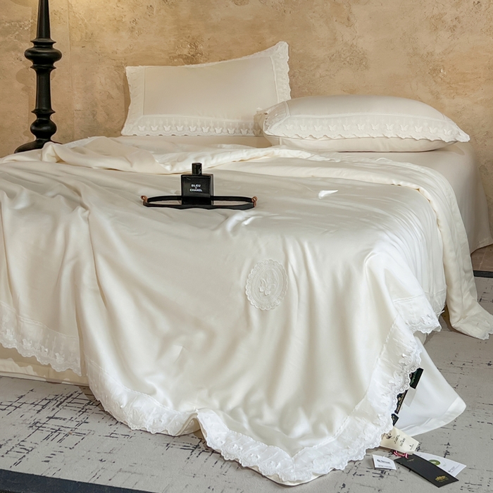 91家纺网 家纺一手货源 找家纺 桂雅居家纺 2026新款百支天丝（酵素水洗工艺）-维纳斯法式女神被（单夏被充值会员-15，夏被四件套充值会员-20，送精美包装） 悦白