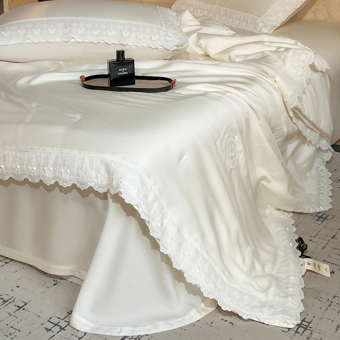 91家纺网 家纺一手货源 找家纺 桂雅居家纺 2026新款百支天丝（酵素水洗工艺）-维纳斯法式女神被（单夏被充值会员-15，夏被四件套充值会员-20，送精美包装） 悦白